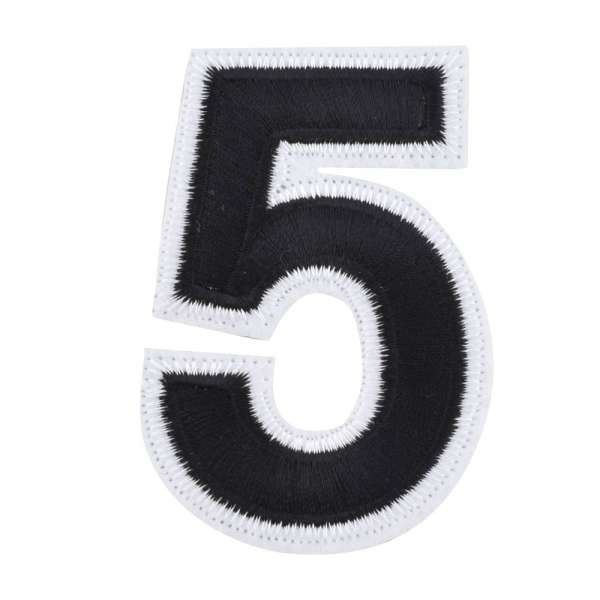 Термоаппликация Цифра 5 черная 50х80мм
