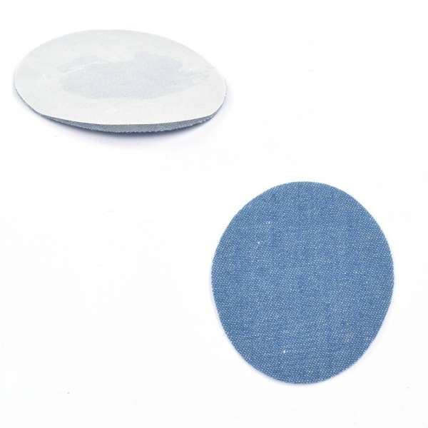 Термоаппликация Латка овальная 90х70мм голубая