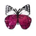 Нашивка Пайетки бабочка 230х240мм малиновая/серебро