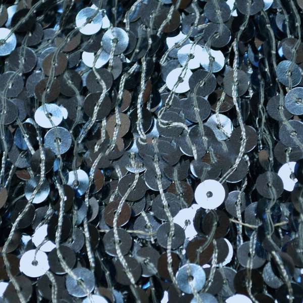 Бахрома с пайетками 43 см серо-голубая