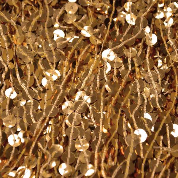 Бахрома с пайетками 43 см золотистая