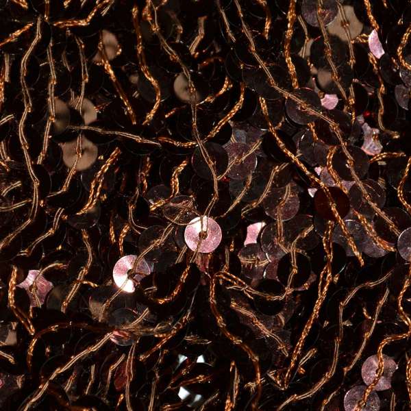 Бахрома с пайетками 43 см коричневая