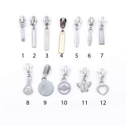 Бегунок на спиральную молнию №3 темный никель разный