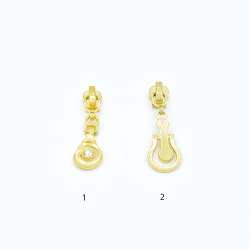 Бегунок на спиральную молнию №3 золото со стразой