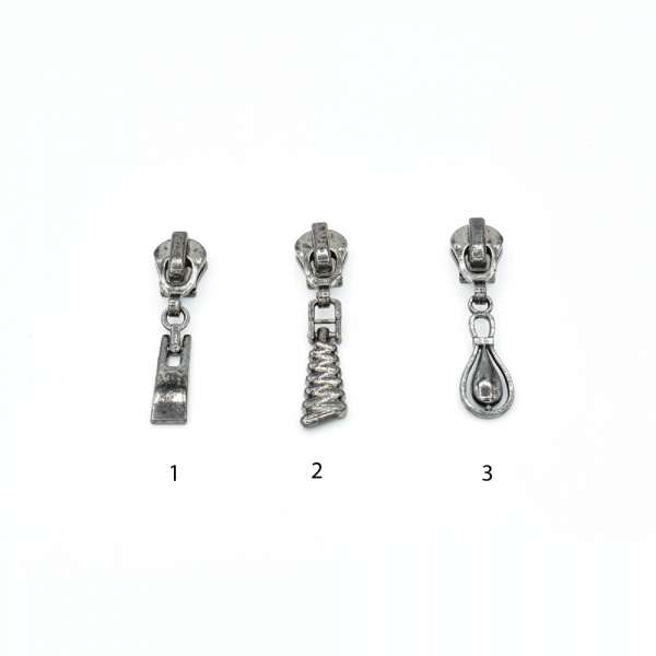 Бегунок на металлическую молнию №5 темный никель