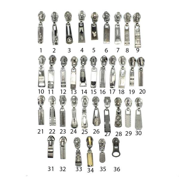 Бегунок на спиральную молнию курточную №7 никель темный