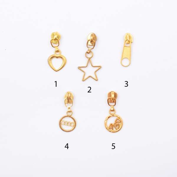 Бегунок на спиральную молнию №3 золото