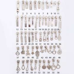 Бегунок на спиральную молнию №7 никель с фигурным язычком