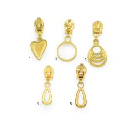 Бегунок на спиральную молнию №5 золото