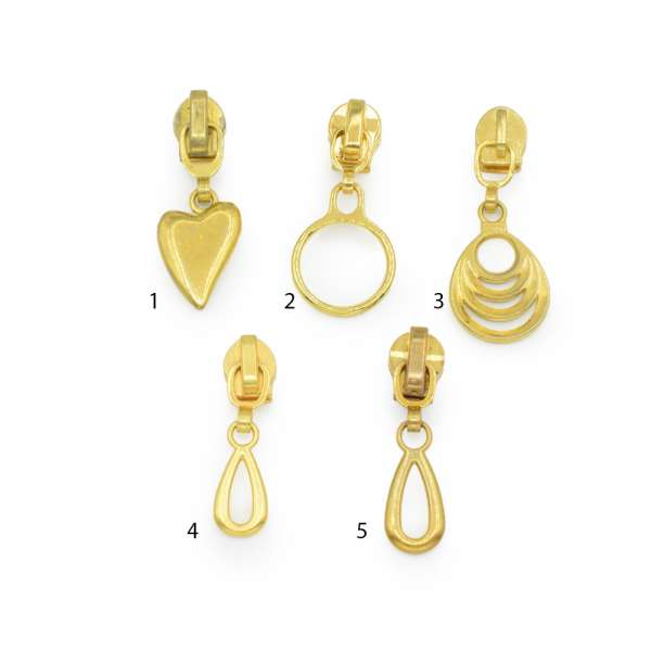 Бегунок на спиральную молнию №5 золото