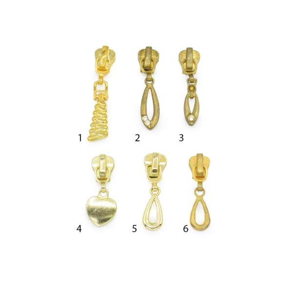 Бегунок на тракторную молнию №5 золото