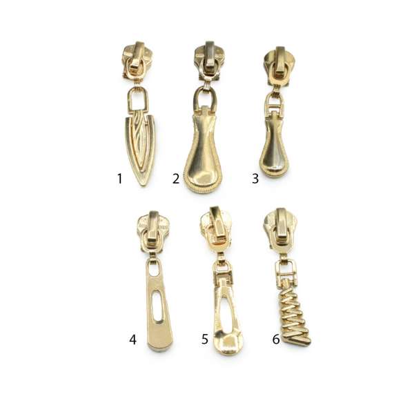 Бегунок на металлическую молнию №5 золото