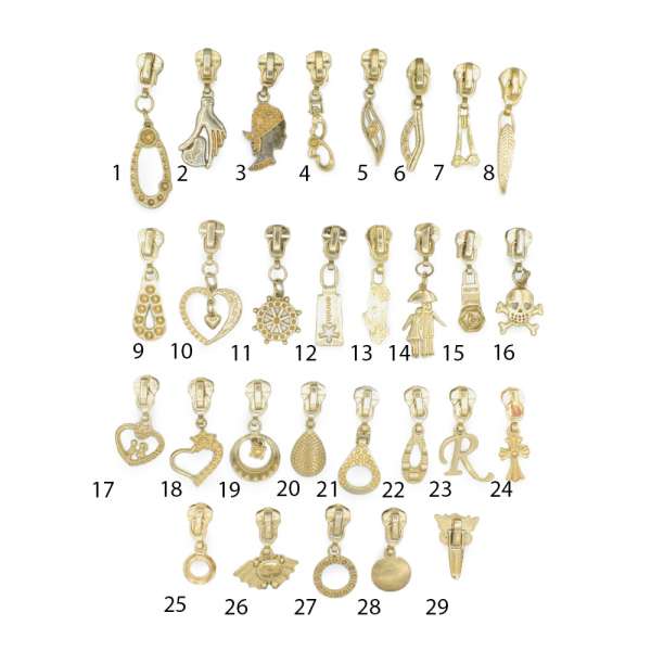 Бегунок на металлическую молнию №5 золото