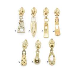 Бегунок на спиральную молнию №5 золото