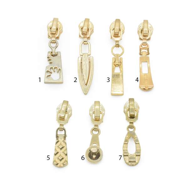 Бегунок на спиральную молнию №5 золото