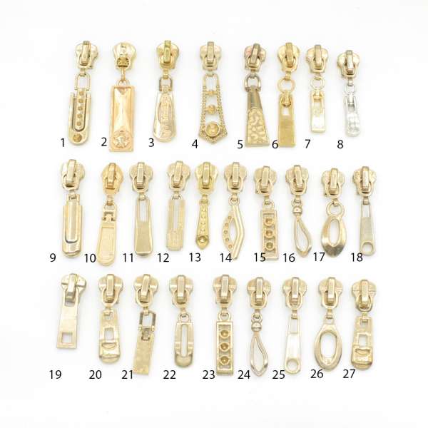 Бегунок на металлическую молнию №5 золото