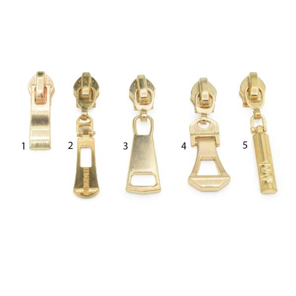 Бегунок на спиральную молнию №7 золото