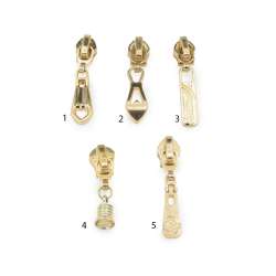 Бегунок на спиральную молнию №7 золото