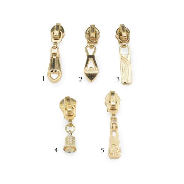 Бегунок на спиральную молнию №7 золото