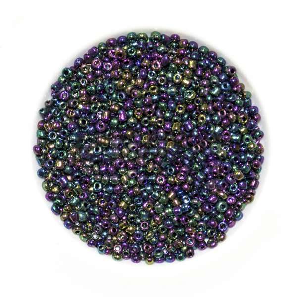 Бисер малиново-зеленый ассорти