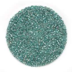 Бисер темно-бирюзовый с серым