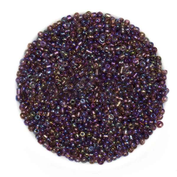 Бисер фиолет-синий + золотистый ассорти