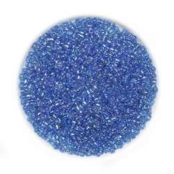 Бисер синий радуга, упаковка 50г