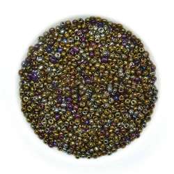 Бисер коричневый, синий ассорти, упаковка 50г