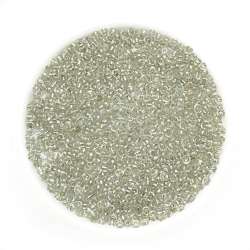 Бисер серо-бежевый серебристый, упаковка 50г