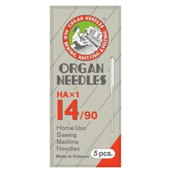 Иглы универсальные ORGAN №90/14 (набор 5 шт) для бытовых швейных машин