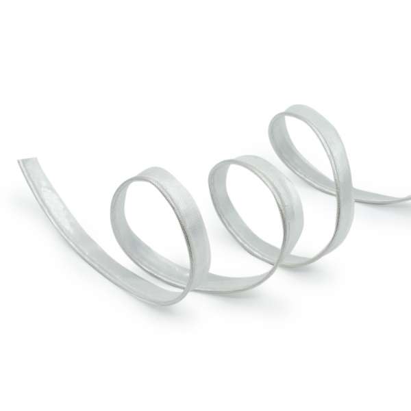 Кант встрочной парча серебристая