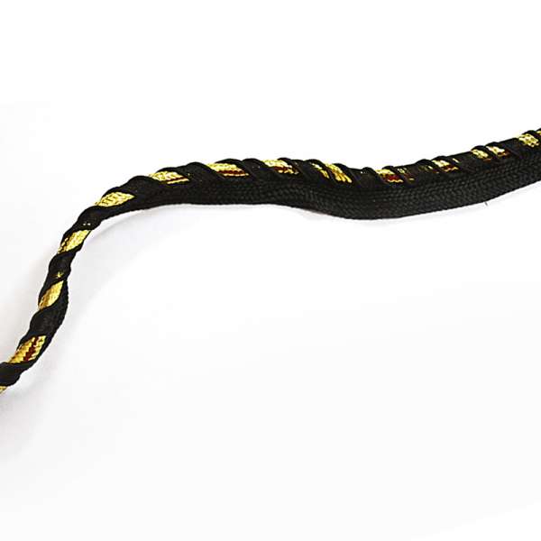 Кант встрочной золотистый, серебристый на черной основе