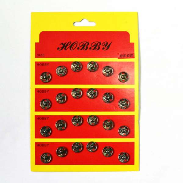 Кнопка металлическая 9мм темная