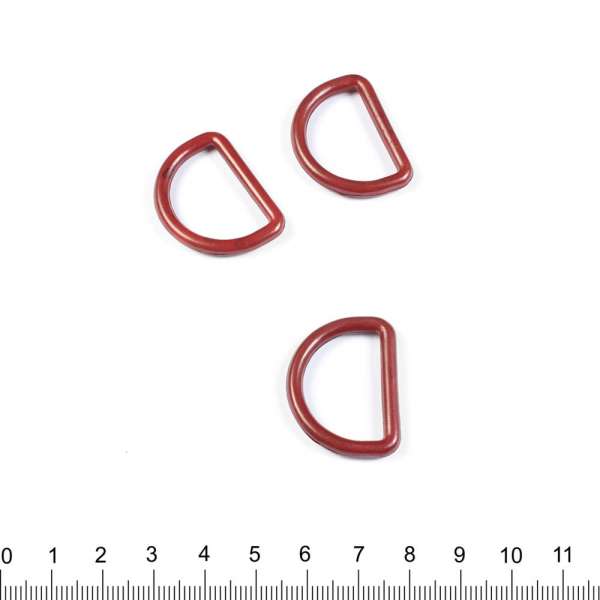 Полукольцо пластик 25мм бордовое