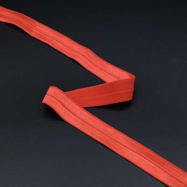Косая бейка стрейч 20 мм алая