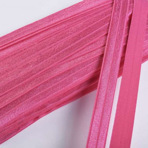 Косая бейка стрейч 15 мм малиновая