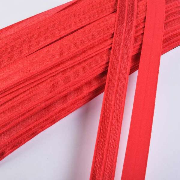 Косая бейка стрейч 15 мм красная