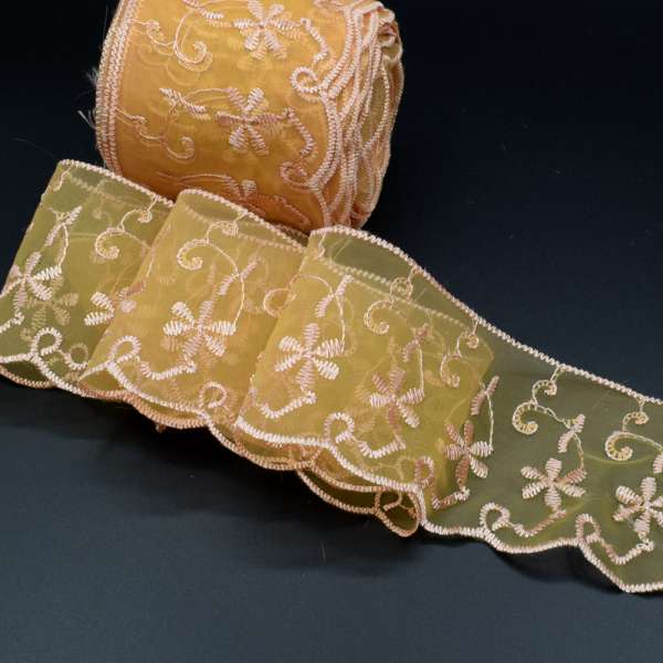 Кружево капрон 25мм абрикосовое