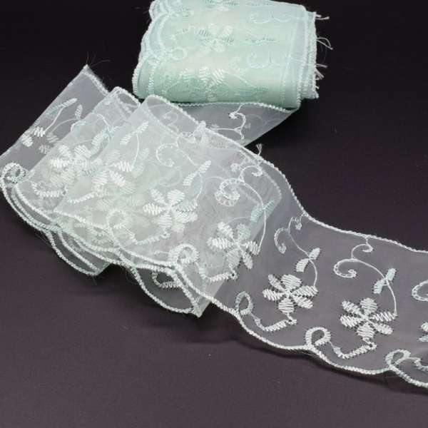 Кружево капрон 25мм бирюзовое светлое