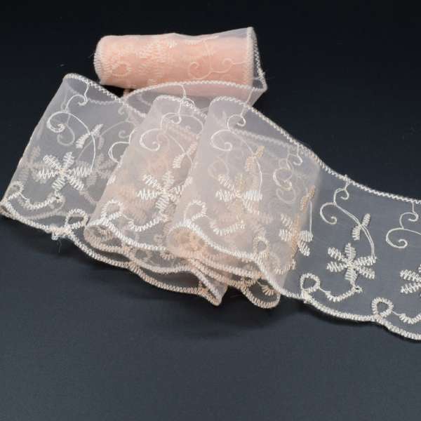 Кружево капрон 25мм персиковое