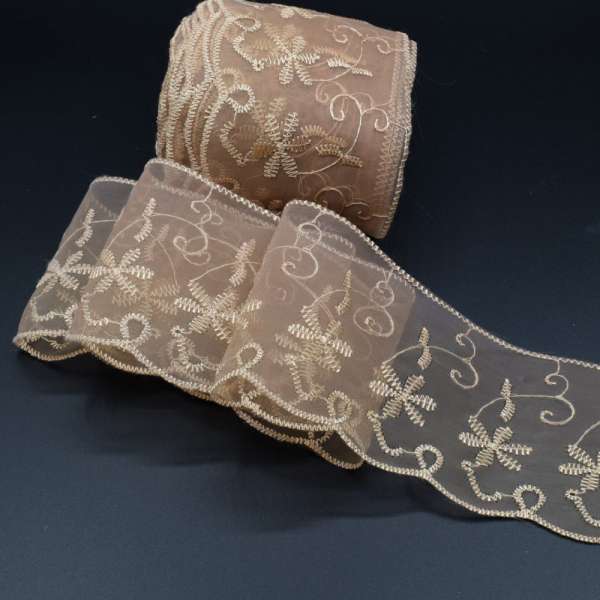 Кружево капрон 25мм бежевое