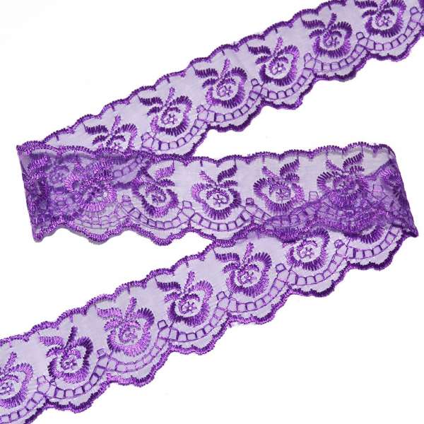 Кружево капрон 40мм фиолетовое