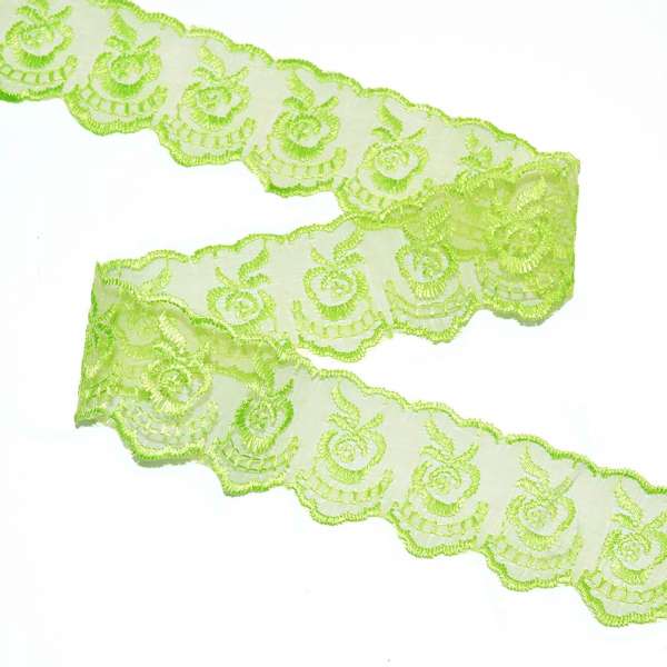 Кружево капрон 40мм зеленое светлое