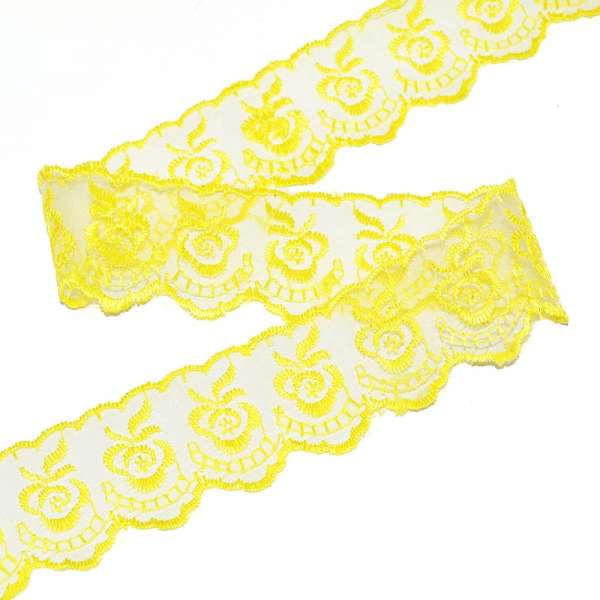 Кружево капрон 40мм желтое