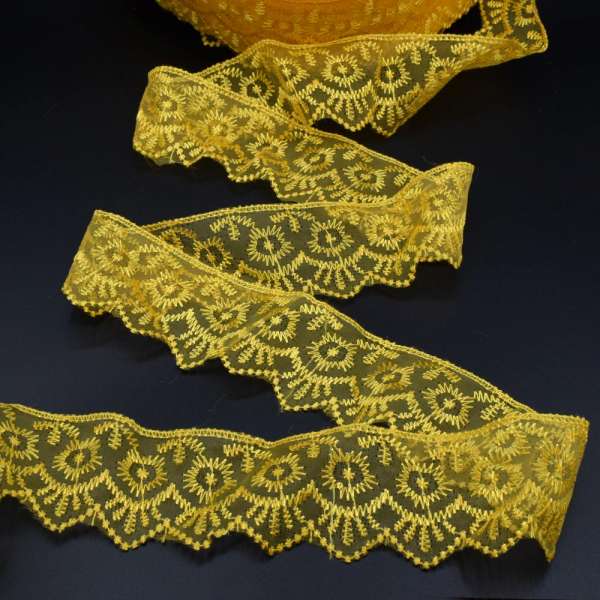 Кружево капрон 50мм желтое