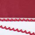 Кружево хлопок зигзаг 20мм бело-бордовое