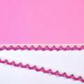Кружево хлопок зигзаг 20мм бело-лиловое