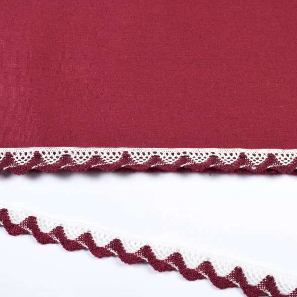 Кружево хлопок зигзаг 20мм бело-коричневое