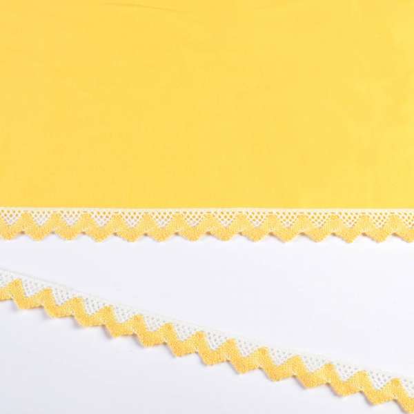 Кружево хлопок зигзаг 20мм бело-желтое