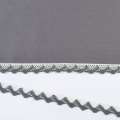 Кружево хлопок зигзаг 20мм бело-серое